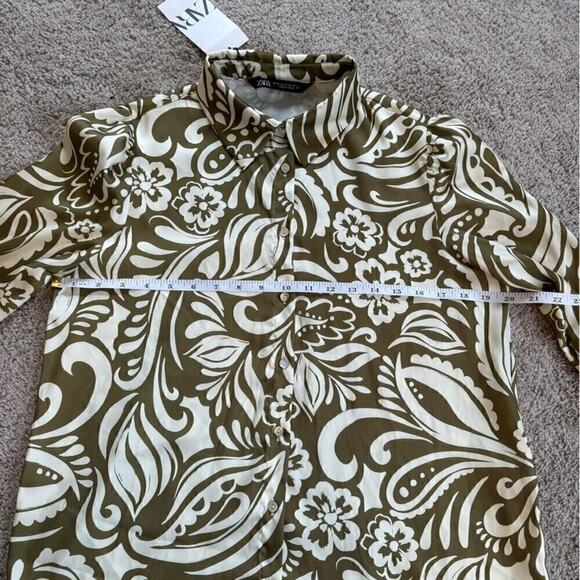 ZARA PRINTED SHIRT - SIZE M - BRAND NEW WITH TAG - Picture 3 of 15